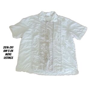 Men's Havanera White Short Sleeve Shirt Button Up Down